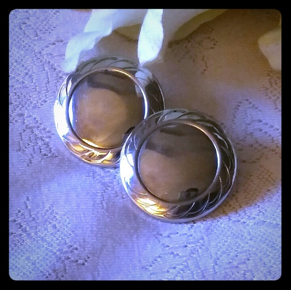 Jewelry Vintage Shiny Flat Button Earrings Poshmark